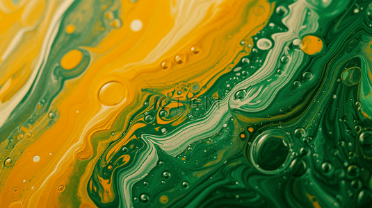 绿黄的色颜料搅拌在一起有泡沫的背景1