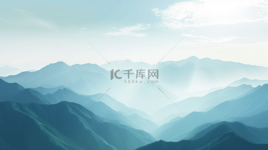 绿色云雾缭绕大山背景12