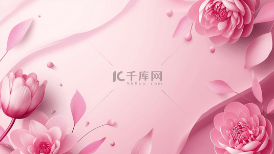 情人节背景图片_粉色玫瑰花女神节浪漫唯美的背景3