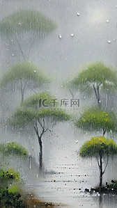 新春背景图片_清新春天雨中风景背景图