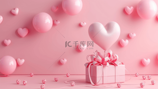 粉色气球礼物装饰背景7