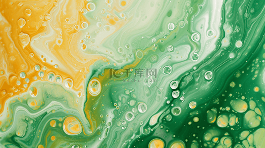 绿黄的色颜料搅拌在一起有泡沫的背景2