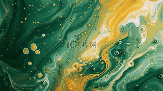 绿黄的色颜料搅拌在一起有泡沫的背景4