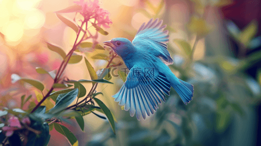 飞虫背景图片_飞向枝头的蓝色鸟儿背景14