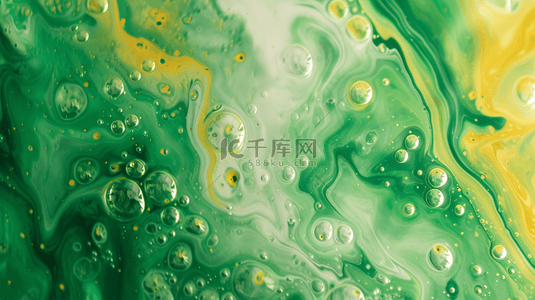 绿黄渐变背景图片_绿黄的色颜料搅拌在一起有泡沫的背景11