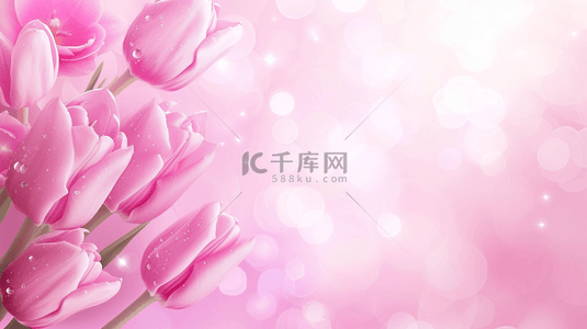 唯美花朵背景图片_粉色玫瑰花女神节浪漫唯美的背景18