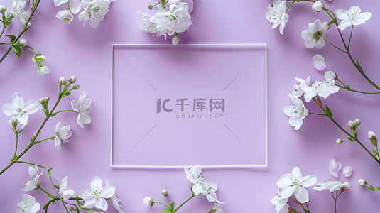 紫色平铺背景图片_紫色女神节花朵唯美简约平铺的背景11
