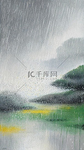 新春背景图片_清新春天雨中风景背景图片