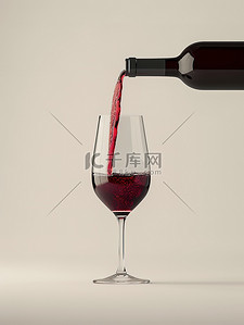 酒背景图片_葡萄酒倒进红酒杯子设计
