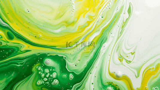 绿黄渐变背景图片_绿黄的色颜料搅拌在一起有泡沫的背景16