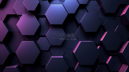 紫色几何体光效商务背景11