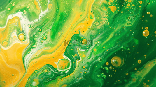 绿黄渐变背景图片_绿黄的色颜料搅拌在一起有泡沫的背景17