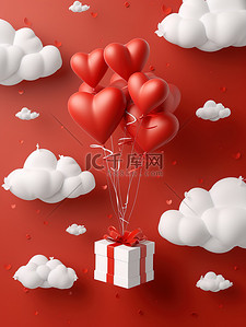 情人节促销心形气球礼物素材