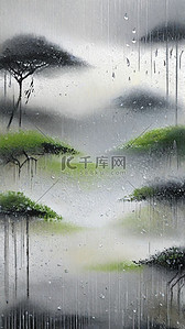 新春背景图片_清新春天雨中风景背景图片