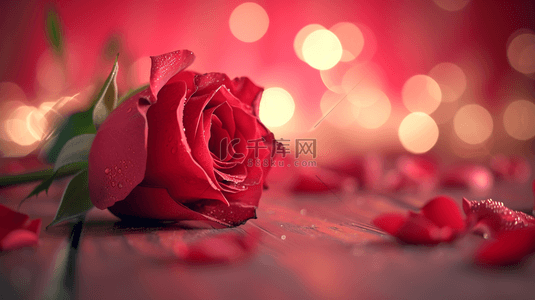 婚礼背景图片_红色玫瑰花喜庆创意背景9