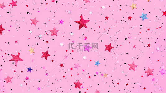 可爱粉色平面摆放五角星的背景19