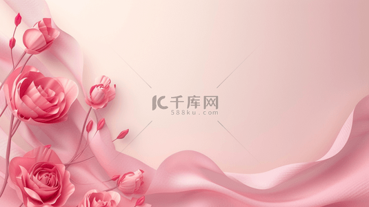 浪漫粉色唯美花朵背景图片_粉色玫瑰花女神节浪漫唯美的背景11