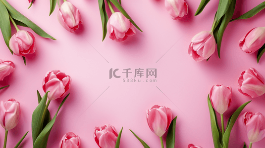 节日背景图背景图片_浪漫女神节玫瑰花摆放的背景图1