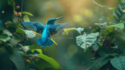 线条飞虫背景图片_飞向枝头的蓝色鸟儿背景9