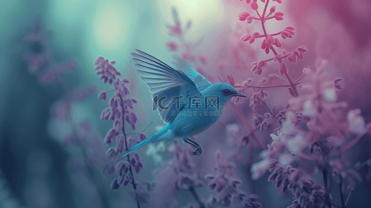 飞虫背景图片_飞向枝头的蓝色鸟儿背景18