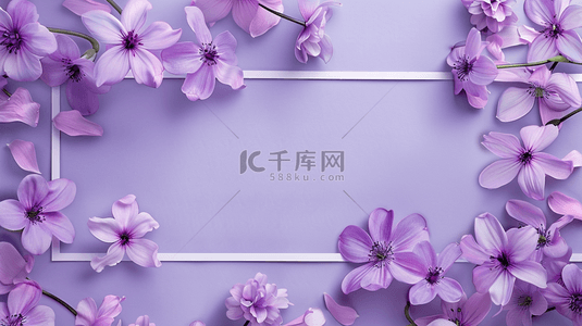 紫色女神节花朵唯美简约平铺的背景13