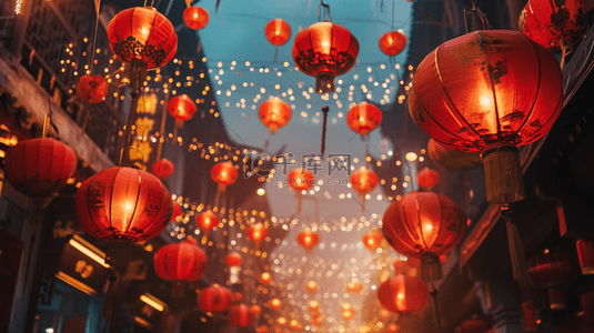 中国春节灯会灯笼烟花绽放的背景12