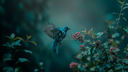 飞虫背景图片_飞向枝头的蓝色鸟儿背景10