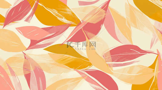 扁平化黄色树叶平铺装饰的背景12