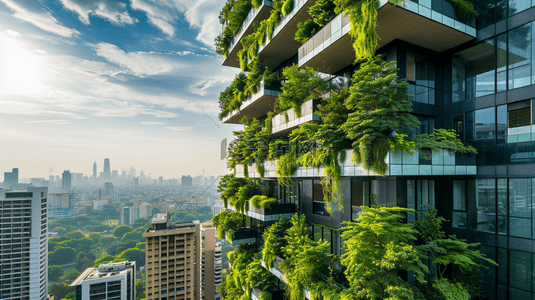 环保背景图片_未来绿色生态建筑背景17