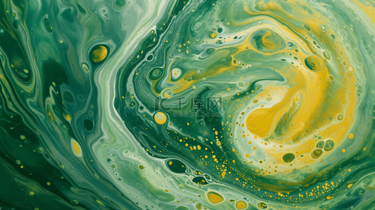 绿黄的色颜料搅拌在一起有泡沫的背景6