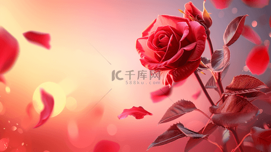 情人节红色玫瑰背景图片_红色玫瑰喜庆背景13