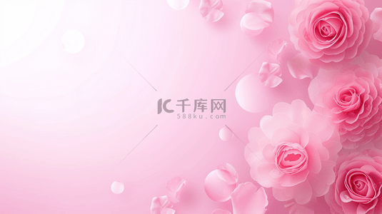 情人节背景图片_粉色玫瑰花女神节浪漫唯美的背景6