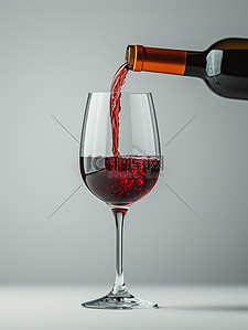 葡萄酒倒进红酒杯子设计