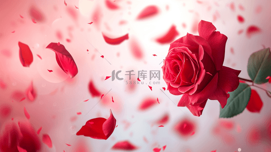 情人节喜庆背景背景图片_红色玫瑰喜庆背景3