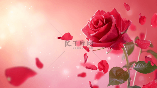 情人节红色玫瑰背景图片_红色玫瑰喜庆背景4