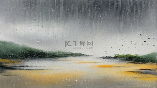 清明节背景图片_清新春天大雨中的风景素材