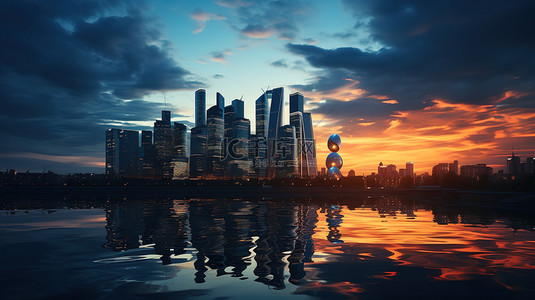 城市中心背景图片_高耸的摩天大楼商务金融背景素材