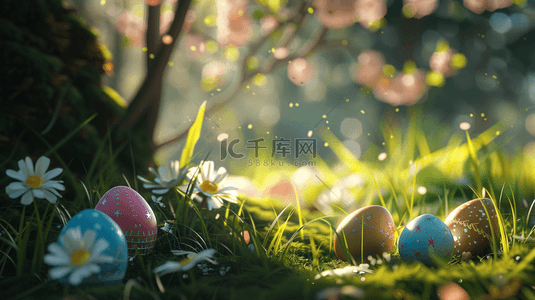 复活节彩蛋兔子背景2