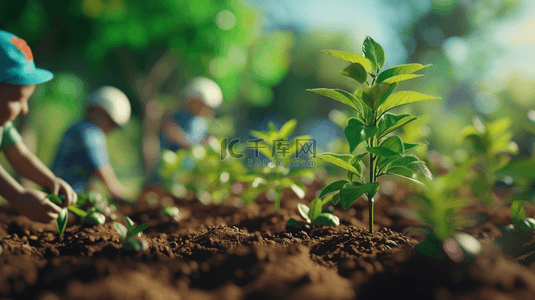 植树节背景图片_春季栽种植物绿色背景5