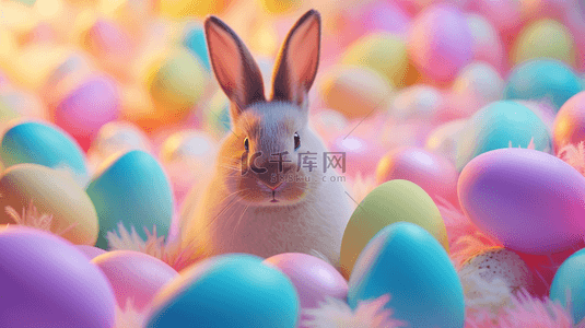 彩蛋里兔子创意背景7