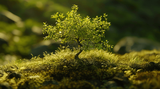 植树节背景图片_田野里一颗小树苗绿色背景-