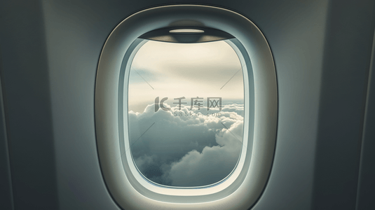 飞机背景图片_高空中机窗外白云背景1