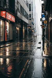 下雨城市街道摄影图片7