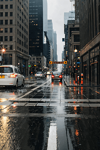 雨天杭州摄影照片_下雨城市街道摄影配图0