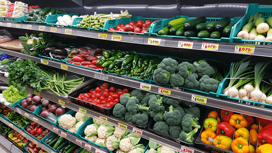 超市货架各式蔬菜16