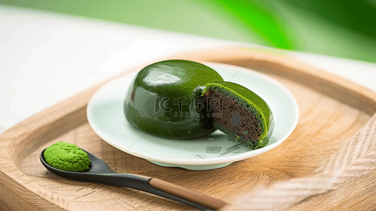 美食背景图片_国风清明节传统美食青团背景图片