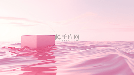 粉色温馨河水里方形晶莹晶体的背景13