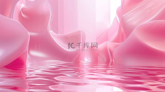 河水背景图片_粉色温馨河水里方形晶莹晶体的背景15