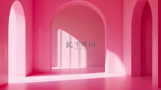 粉色立体门型方块空间室内装饰的背景6