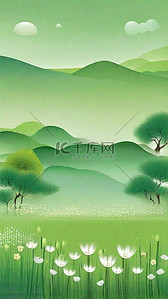 绿色清新春天清明节风景背景图
